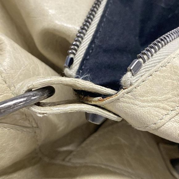 Balenciaga Shoulder Bag The Mens Di 141175 Ivory And Gray Leather - Picture 13 of 15